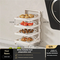 Axyaa Kitchen Foldable Side Dish Rack | Expandable Microwave Shelf & Tray Organizer