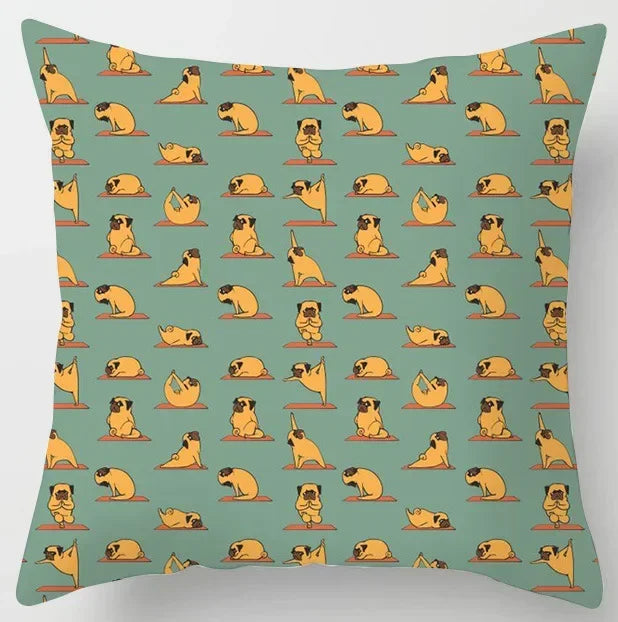 Axyaa Yoga Panda & Avocado Cartoon Animal Throw Pillow Bundle