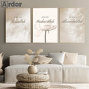 Axyaa Blush Flower Canvas Print Arabic Wall Art Decor