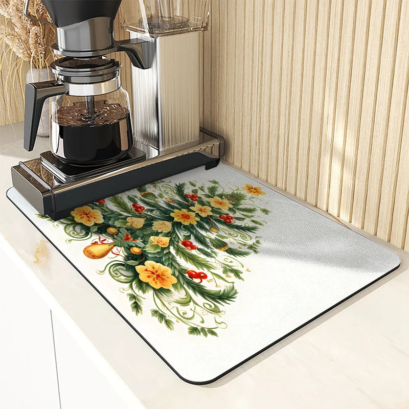 Axyaa Christmas Tree Kitchen Drying Mat