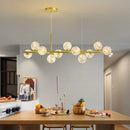 Axyaa Glass Ball Ceiling Chandelier: Modern Lighting Fixture for Dining Living Room & Kitchen