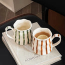 Ceramic Striped Coffee Cup Set by Axyaa