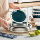 Axya Green Stoneware Tableware Set for 4/8 Person