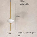 Axyaa Modern White Glass LED Pendant Lamp with Adjustable Black Gold Metal Wire