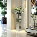 Axyaa Mirrored Silver Tall Floor Vase for Modern Home Decor