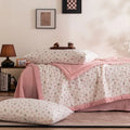 Axyaa Double-Layer Yarn Soybean Summer Quilt Set - Cotton Printed Bubble Design
