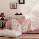 Axyaa Double-Layer Yarn Soybean Summer Quilt Set - Cotton Printed Bubble Design