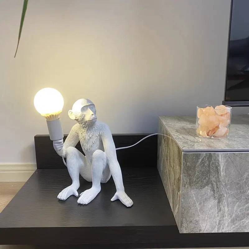 Axyaa Modern Monkey Pendant Light - Resin Animal LED Fixture