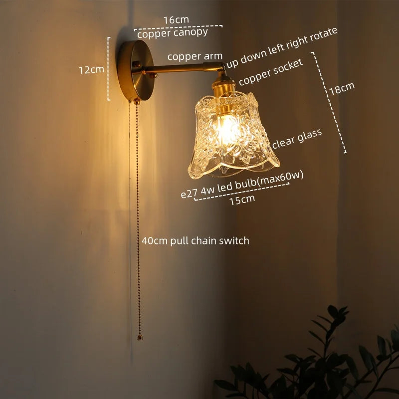 Axyaa Nordic LED Wall Lamps: Modern, Bedroom, Restaurant, Bathroom, Stair Light, Pull Chain Switch