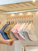 Axyaa 12-Clip Wooden Hat Storage Hanger | Cap, Socks, Newborn Clothes Organizer