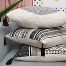 Axyaa Geometric Cotton Cushion Cover with Tassels - 30X50/45X45cm