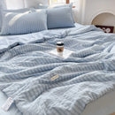 Axyaa Solid Color Summer Cool Quilt Set - Soybean Fiber Seersucker Air Conditioner Quilt