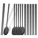 Axyaa 12Pcs Luxury Korean Stainless Steel Tableware Set