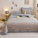 Axyaa Velvet Quilted Bed Cover Single/Double Bedspread - Winter Bed Linen