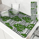 Axyaa Kitchen Draining Mat: Absorbent, Antiskid, Quick Dry Bathroom & Coffee Dish Pad