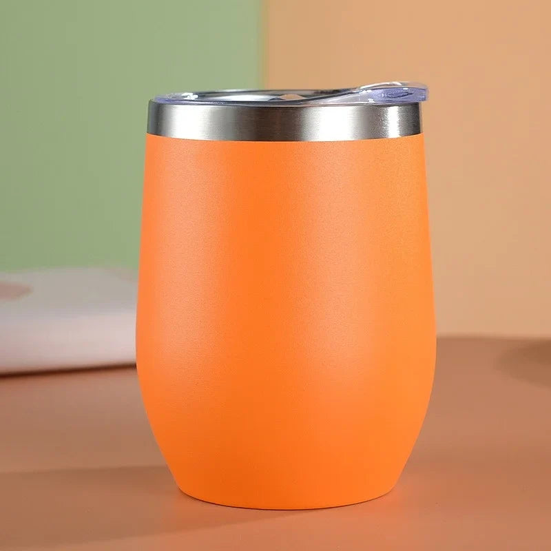 Axyaa Stainless Steel Thermos Bottle, 12oz Eggshell Cup for Travel, Office, School
