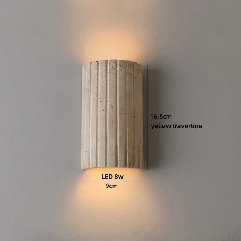 Axyaa White Glass Stone LED Wall Lamp for Living Room, Bedroom, Bathroom Mirror Lighting