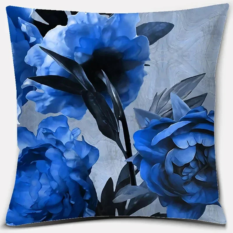 Pink Flower Pattern Cushion Cover by Axyaa - 45x45cm Decorative Pillowcase