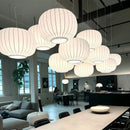 Axyaa Retro White Silk Pendant Light: French Nordic E27 Chandelier