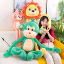 Axyaa Long Legged Animal Plush Toy Pillow - Lion Monkey Leg Doll Clip - Birthday Gift