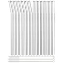 Axyaa Glass Drinking Straws Set | 16pcs Transparent Eco-friendly Cocktail Milkshake Straws