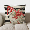 Axyaa Santa & Poinsettia Christmas Decor Pillow Cover