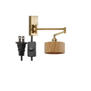 Axyaa Wooden Wall Sconce LED Lampshade with Pull Chain Switch for Bedroom Bathroom Perspective Mirror