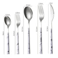 Axyaa Marble Pattern Stainless Steel Cutlery Set - 5Pcs Western Dinnerware