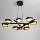Axyaa Metal Acrylic LED Chandelier for Modern Living Room Decor