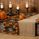 Axyaa Halloween Pumpkin Cat Table Runner for Dining and Wedding Decor