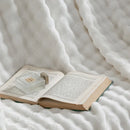Axyaa Bubble White Plush Blanket: Textured Flannel Fleece Throw, Soft Cozy Couch Christmas Gift