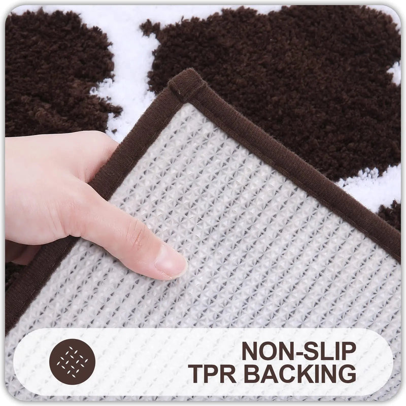 Axyaa Soft Shaggy Bathroom Mat Set - 2 Pcs Non-Slip Plush Toilet Rug