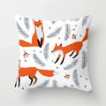 Axyaa Fox Cartoon Pillowcase for Sofa 45*45 Throw Pillow Cover Decoration