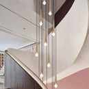 Axyaa Luxury Crystal LED Chandelier Pendant Light for Long Staircase & Island