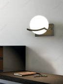 Axyaa LED Glass Spherical Wall Lamp E27 for Bedroom Indoor Lighting