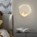 Axya LED Semicircular Wall Lamp for Bedroom Study Balcony in Black White Gold