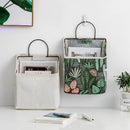 Axyaa Cotton Linen Wall Organizer - Multi-Pocket Hanging Pouch for Dorm, Bedroom & Desktop