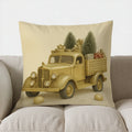 Axyaa Christmas Tree & Gifts Pillow Cover for Sofa, Bedroom & Car