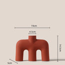 Axyaa Geometric Ceramic Vase - Hollowed Letters Flower Arrangement Home Decor