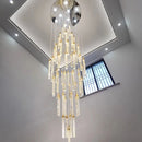 Axyaa Crystal Chandelier Stair Pendant Lamp Living Room Pendant Lights Interior Lighting
