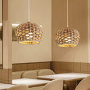Axyaa Wabi Sabi Pendant Lights: Elegant Rattan Hanging Lamps for Bar Table, Living Room, and Restaurant
