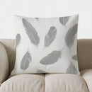 Axyaa Grey Feather Pattern Throw Pillow Cover for Sofa, Bedroom, Car