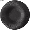 Axyaa Frosted Striped Ceramic Shallow Plate - Creative Tableware for Molecular Cooking