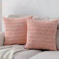 Axyaa Tripe Stripe Corduroy Cushion Cover 18x18 Inch - Boho Chic Home Decor for Living Room