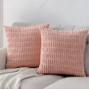 Axyaa Tripe Stripe Corduroy Cushion Cover 18x18 Inch - Boho Chic Home Decor for Living Room