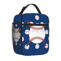 Axyaa Insulated Baseball Lunch Bag with Red Stitching, Portable Thermal Cooler