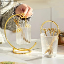Axya Glass Jar with Stainless Steel Fruit Fork and Spoon Set