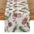 Festive Fir Pine Berry Table Runner by Axyaa for Dining & Party Decor