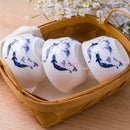 Axyaa Blue White Porcelain Rice Bowl, Microwave Safe Ceramic Tableware