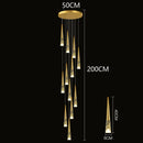 Axyaa Crystal Chandelier: Modern Stair Pendant Light for Living Room & Interior Lighting